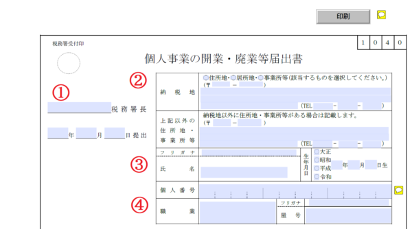 安い 開業届 ライターネーム 旧姓